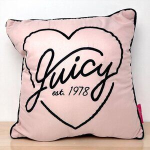 Juicy Couture Pink Throw Pillow Heart Home Decor Accent Logo Baddie Coquette Y2K